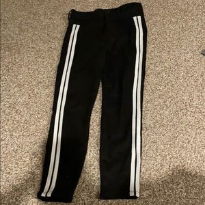 High Rise Ankle Skinny Jeans With Stripes